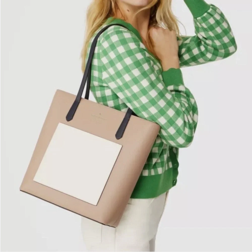 Kate Spade New York Daily Tote Zip Shoulder Bag Toasted Hazelnut Multi Leather - Picture 5 of 11